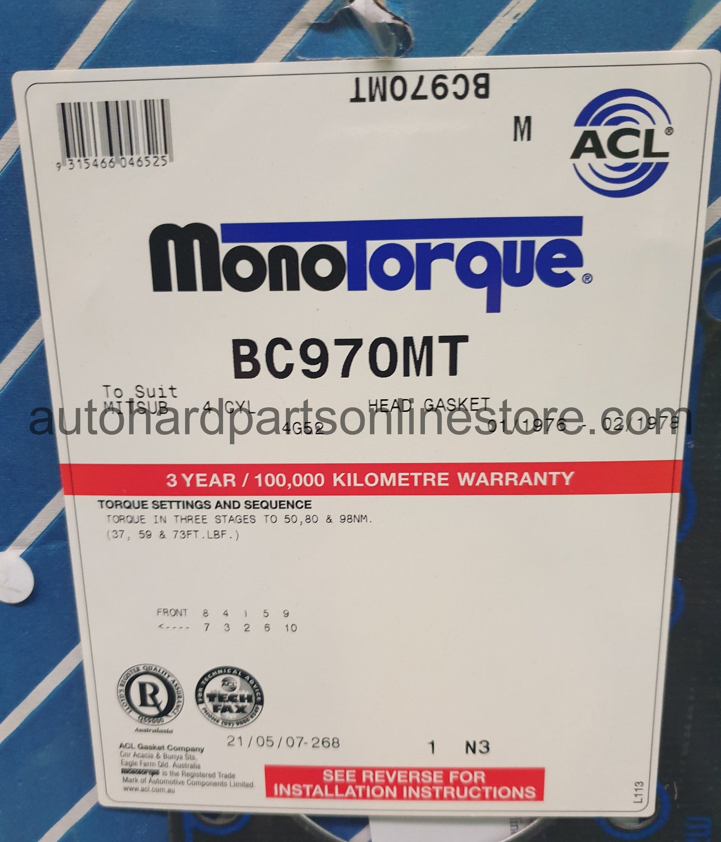 ACL Head Gasket-BC970MT