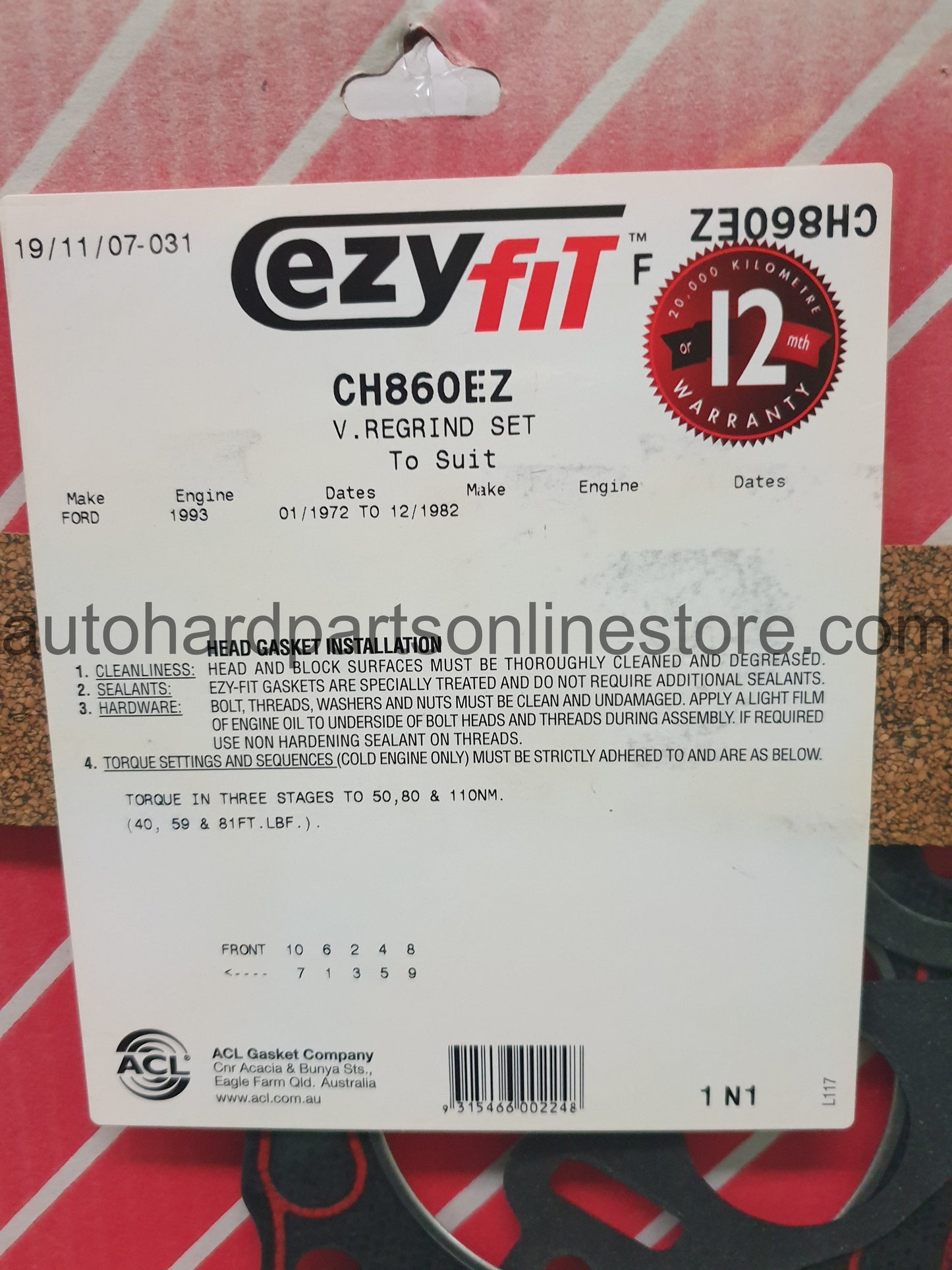 ACL Valve Regrind Set-CH860EZ