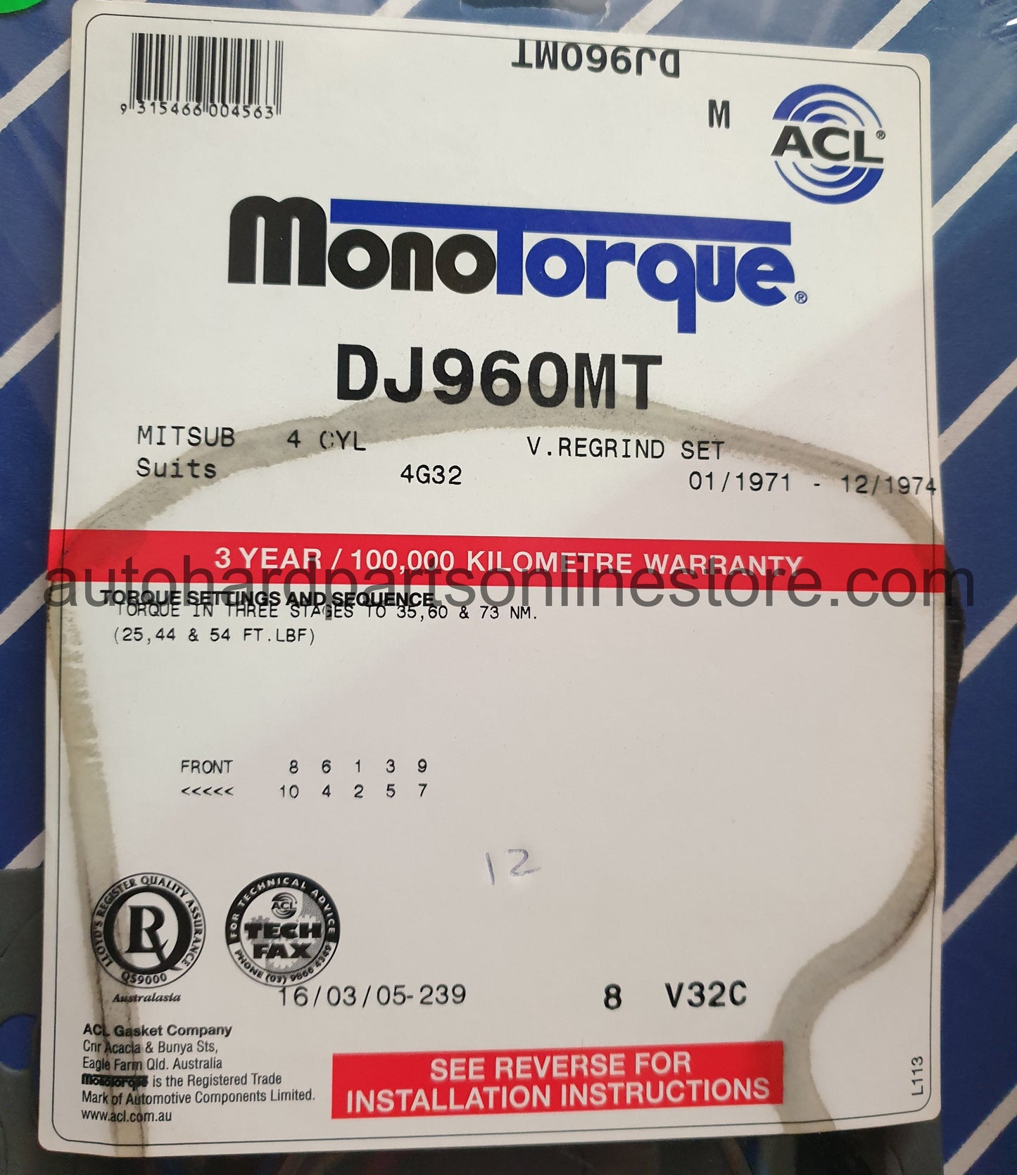 ACL Valve Regrind Set-DJ960MT