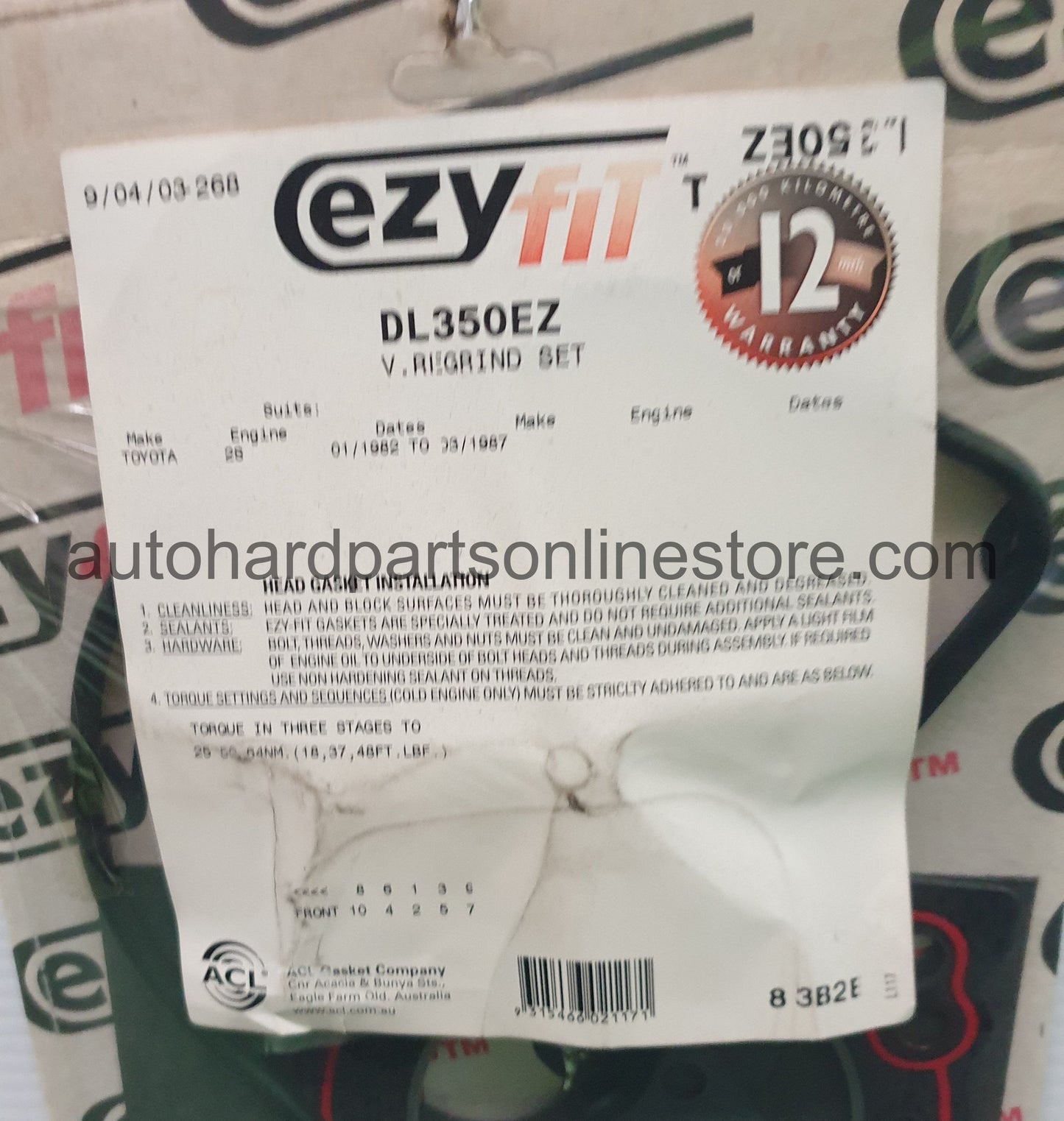 ACL Valve Regrind Set-DL350EZ