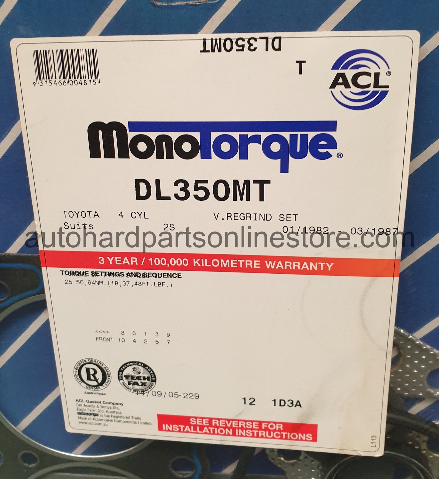 ACL Valve Regrind Set-DL350MT