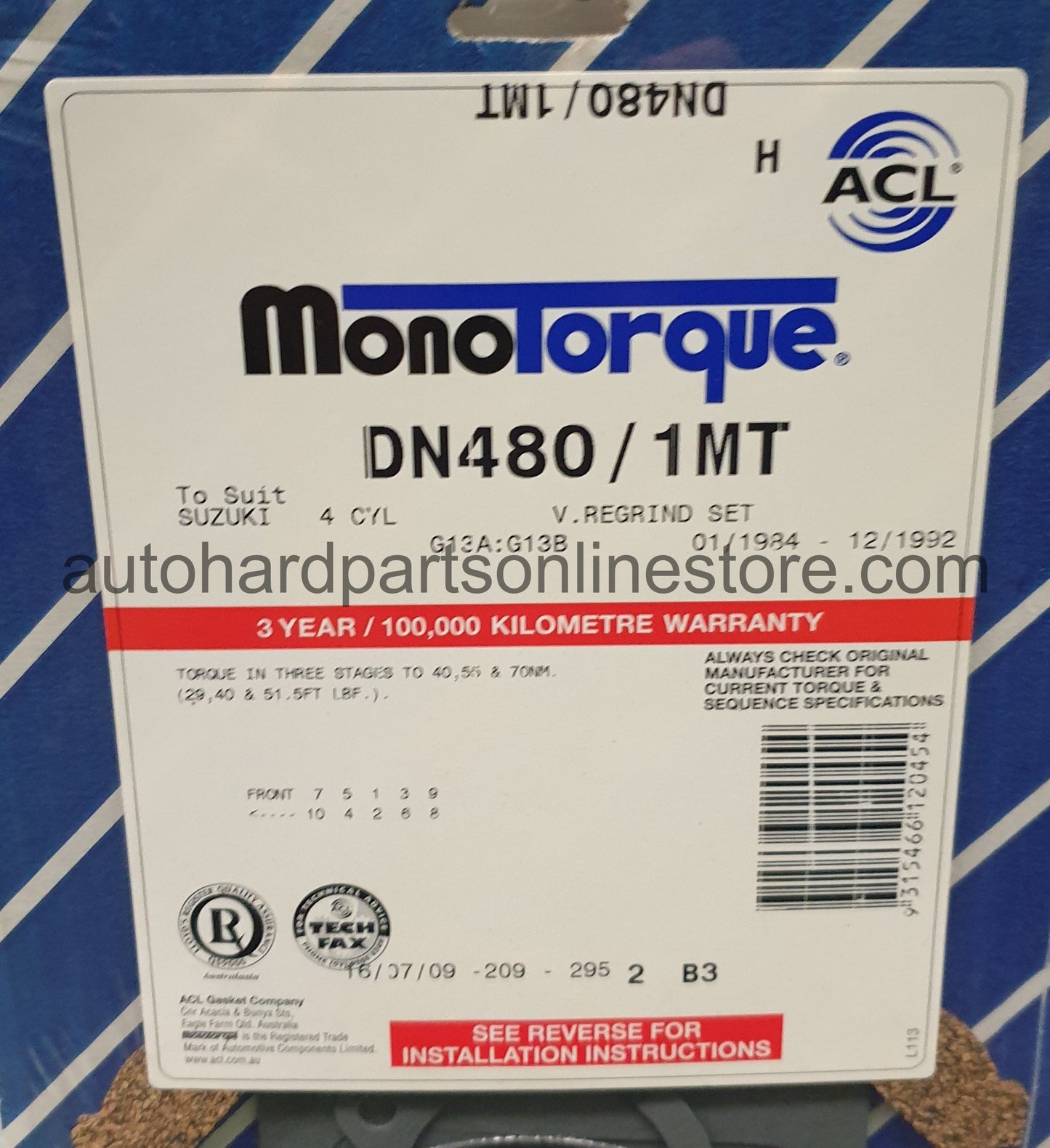 ACL Valve Regrind Set-DN480 1MT