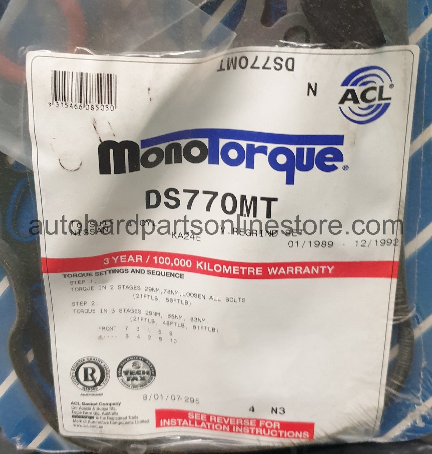 ACL Valve Regrind Set-DS770MT